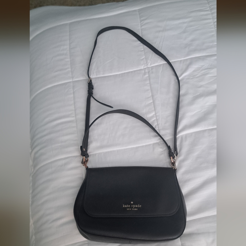 Kate Spade Staci Saffiano Elegant Black Shoulder Bag